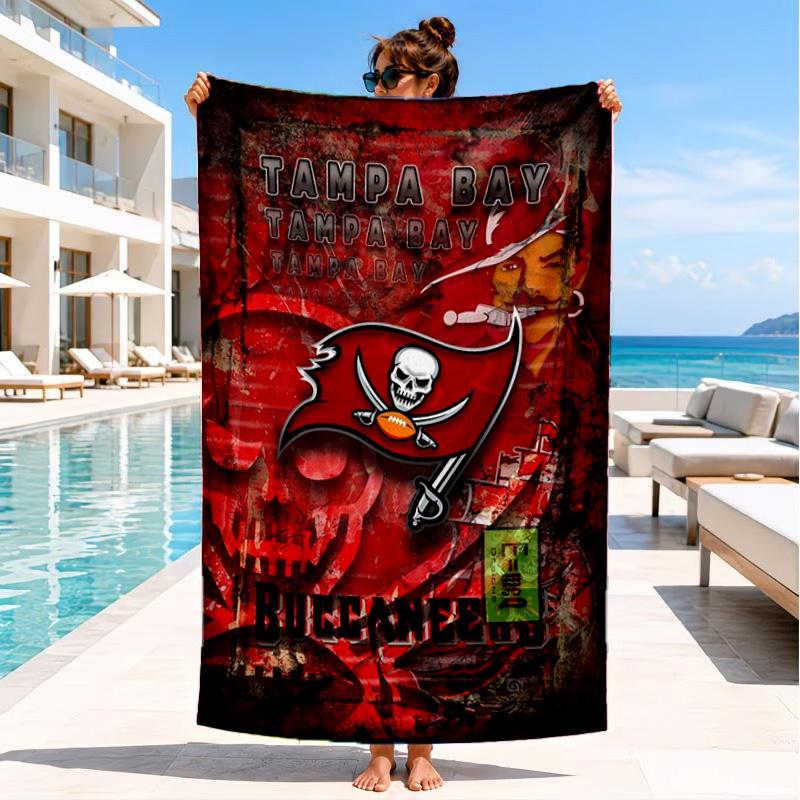 Tampa Bay Buccaneers Logo Strandtuch, Schnelltrocknend, Pflegeleicht, Geeignet für Fitness und Strandurlaub, Sport-Essential