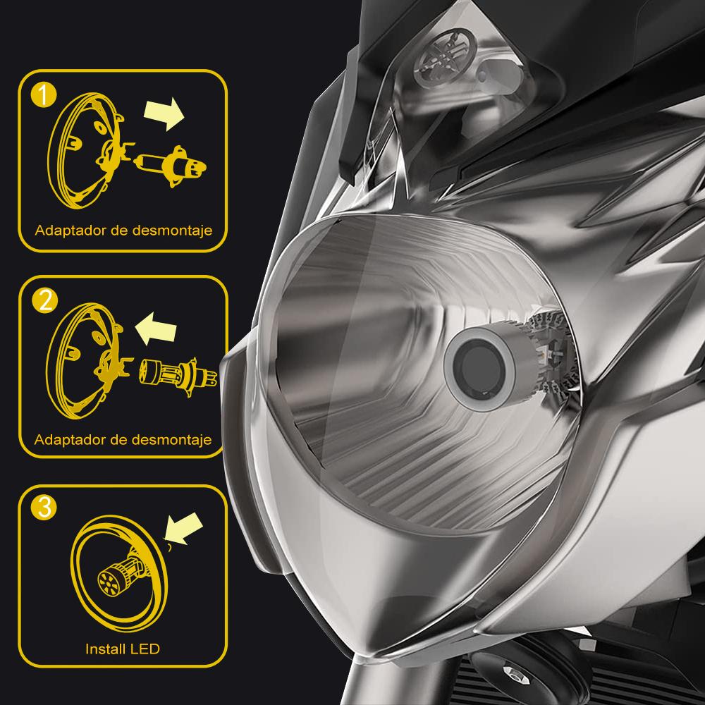 1pc Angel Eye H4 LED Motorcycle Headlight High Low Beam Scooter Motorbike Headlamp Light Bulb