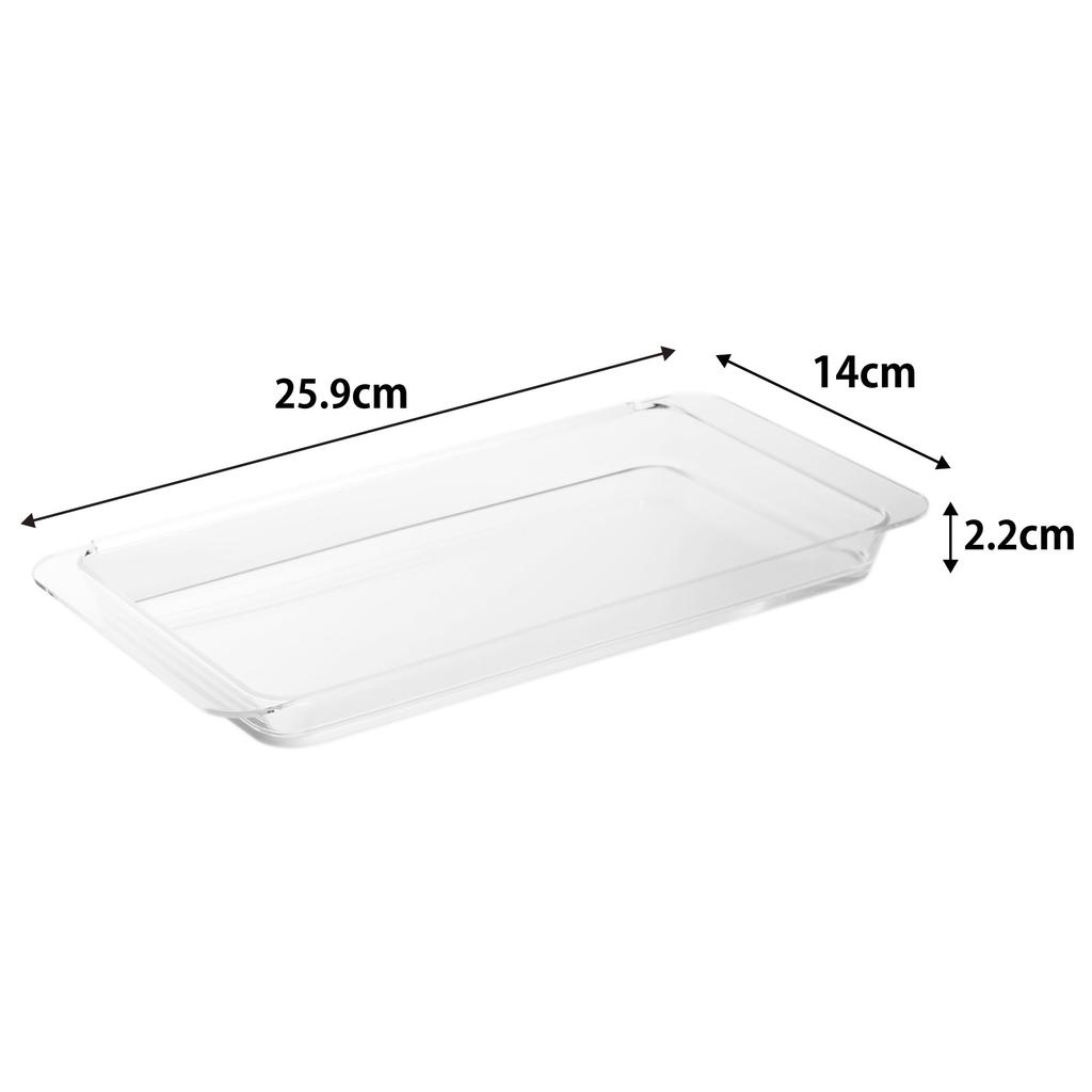 Yamazaki Tower Shallow Food Preparation Set of W14 X X Made In Product Number 10336 Microwave-Safe, Connectable, Easy-to-Clean Trays, 2, Clear, D25.9