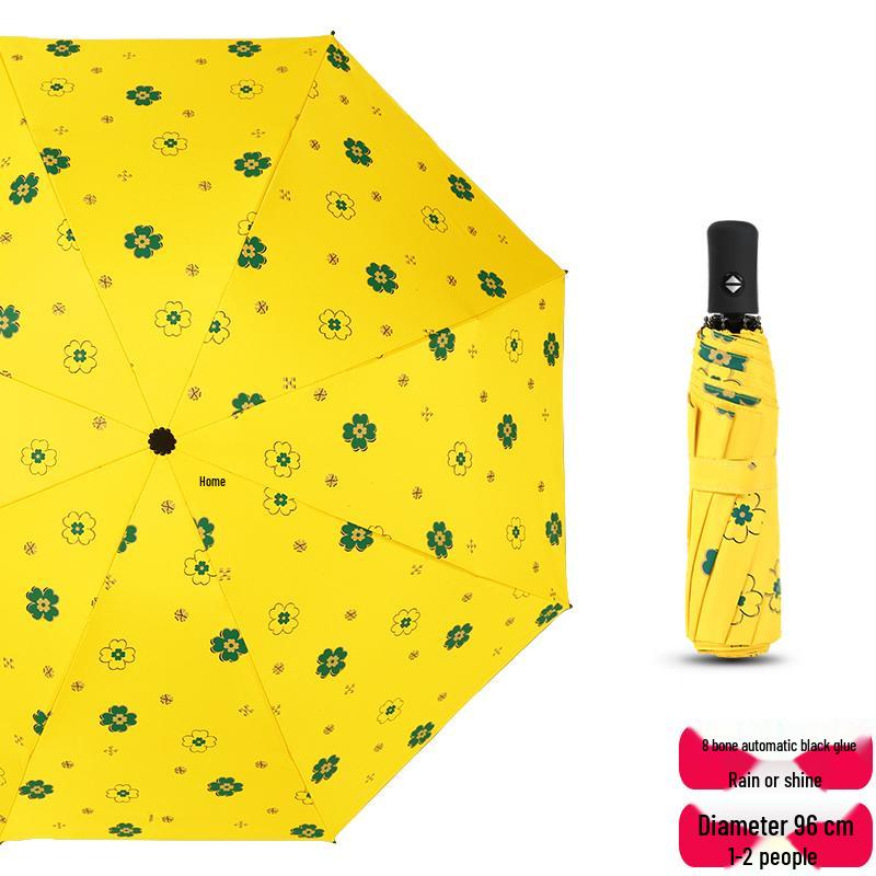 Dual-Use Automatic Folding Umbrella - Large Sunshade for Men & Women with Custom Logo and Sunscreen Protection.