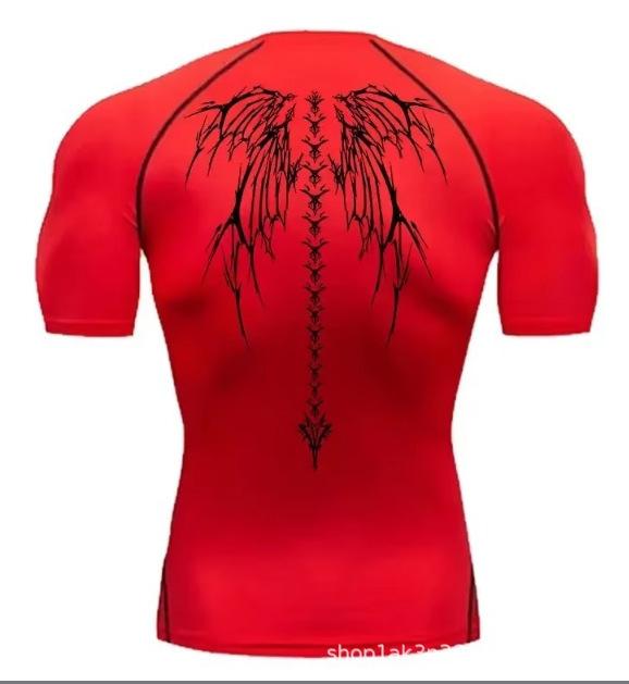 Men's Quick-Dry High-Elasticity Anime 2D Print Sports T-Shirt
