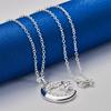 925 sterling silver 16-30 inch exquisite moon star zircon pendant necklace for women's fashionable wedding accessories