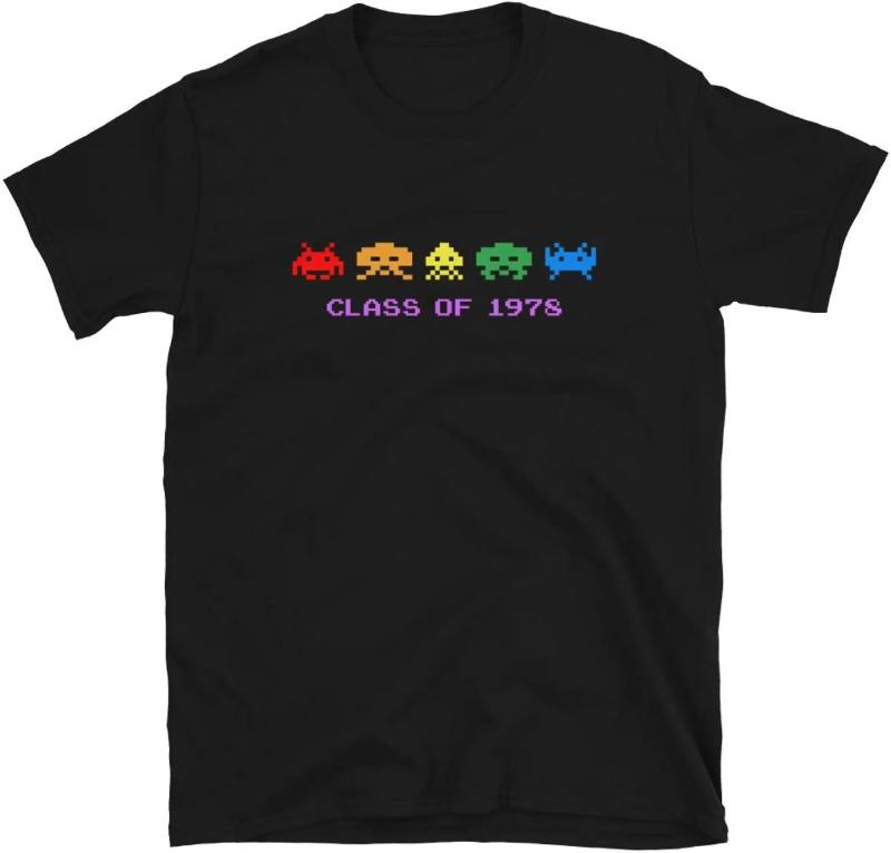 Cool Arcade Galaga Video Game Retro Vintage 80s Invader Space Gaming Alien T Shirt for Men 100% Cotton Gift Idea Clothes
