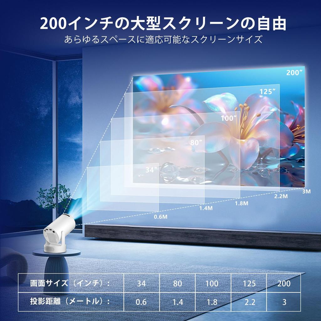 SALANGE 2025 Latest Home Projector Bluetooth Compact and HD Image Quality 1080P 4K High Automatic Keystone HiFi Compatible with and Game Home Use