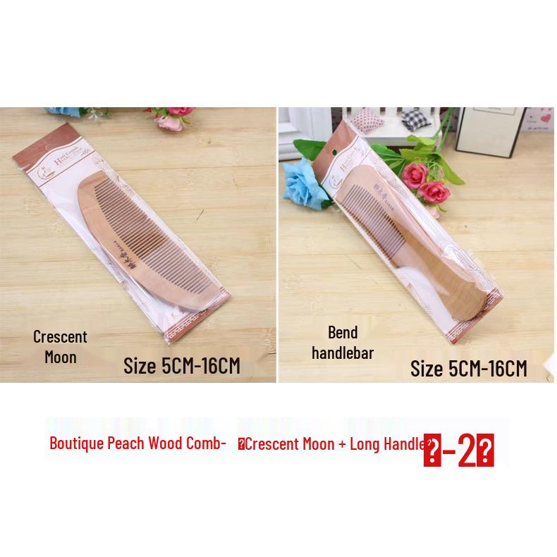 Natural Peach Wood Carved Anti-Static Comb for Women & Men, Ideal for Long Hair, Straight Teeth, Ancient Style, Massage.