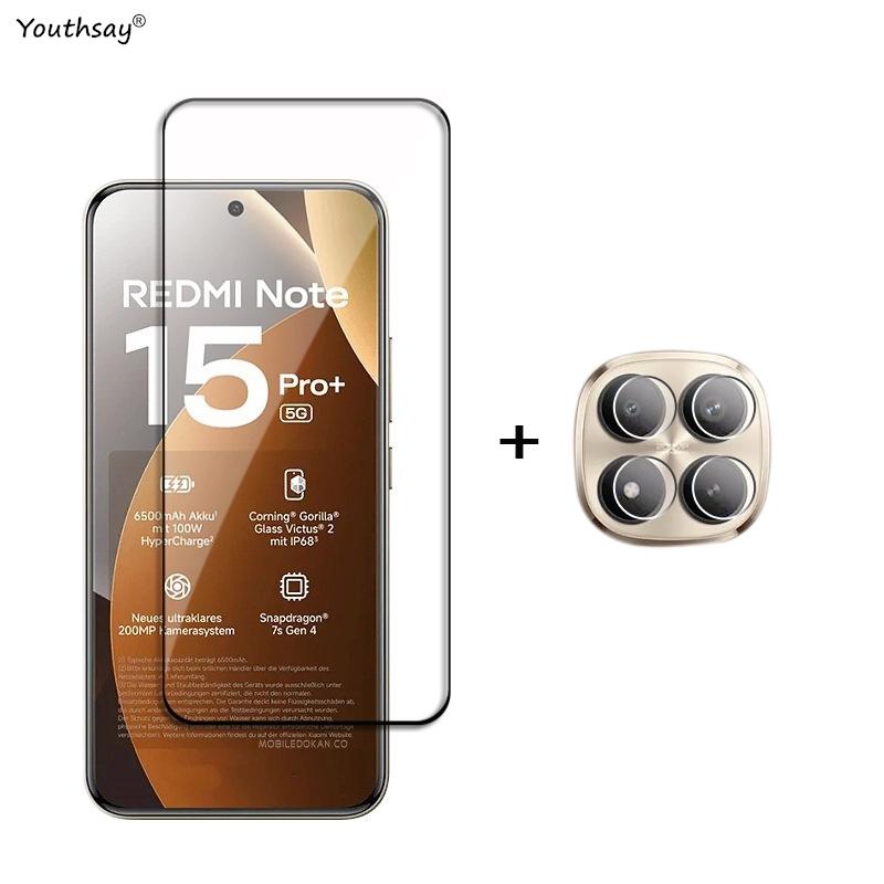 6-in-1 Glas für Redmi Note 15 Pro Plus 5G Vollabdeckung Gehärtetes Glas Displayschutzfolie Telefonkamerafolie für Redmi Note 15 Pro+ Plus Redmi note 15 pro+ 5g
