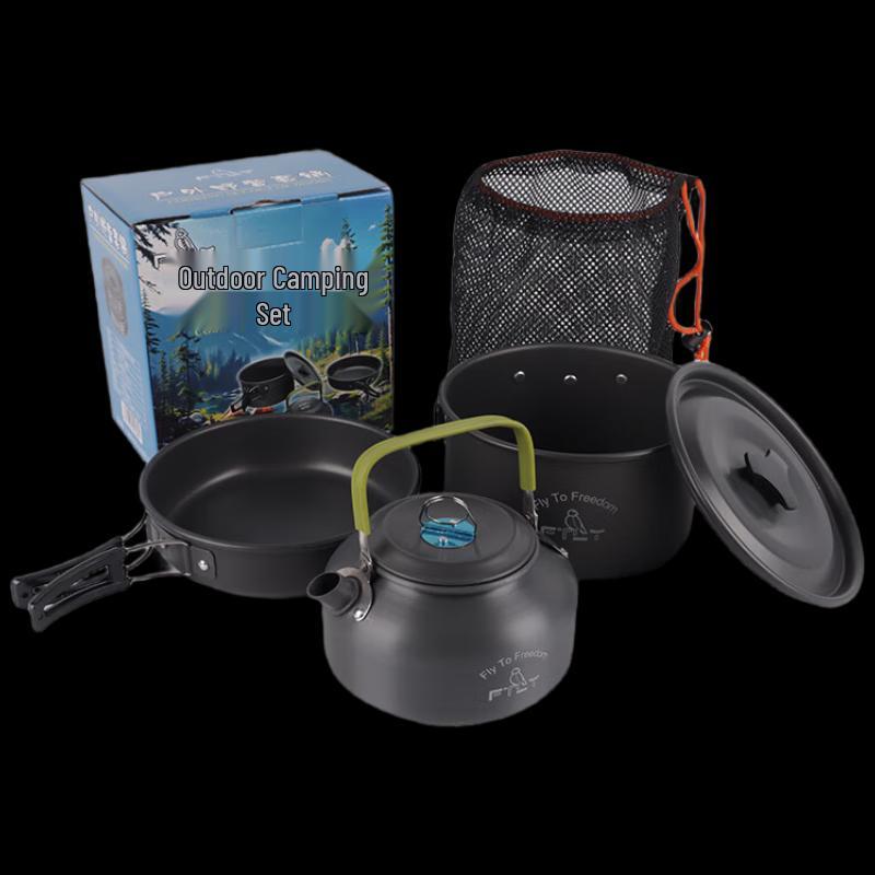 FTLY 3-Piece Outdoor Camping Cookware Set