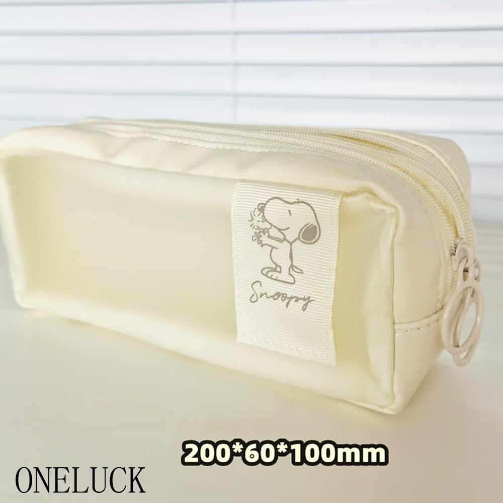 ONELUCK Pencil Pencil Large Elementary Junior High High 20 X 10 X 6 Beige Case, Snoopy, Case, Cute, Capacity, School, School, School, Kids, Adults,