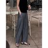 Gray High-End Wide-Leg Pants for Women, 2026 Summer New Style, High-Waisted, Slimming, Loose Straight-Cut, Versatile, Thin Casual Long Pants
