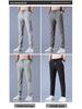 Black Label Plus Men's Slim Fit Fleece Pants - Autumn/Winter Korean Style Large Size Straight Business Casual Trousers