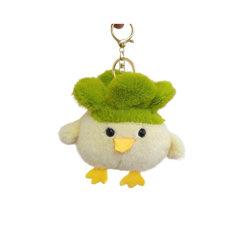 Cute Music Garlic Bird Chicken Pendant Plush Toy Doll Bag Hanging Decoration Keychain Doll Small Vegetable Chicken Doll