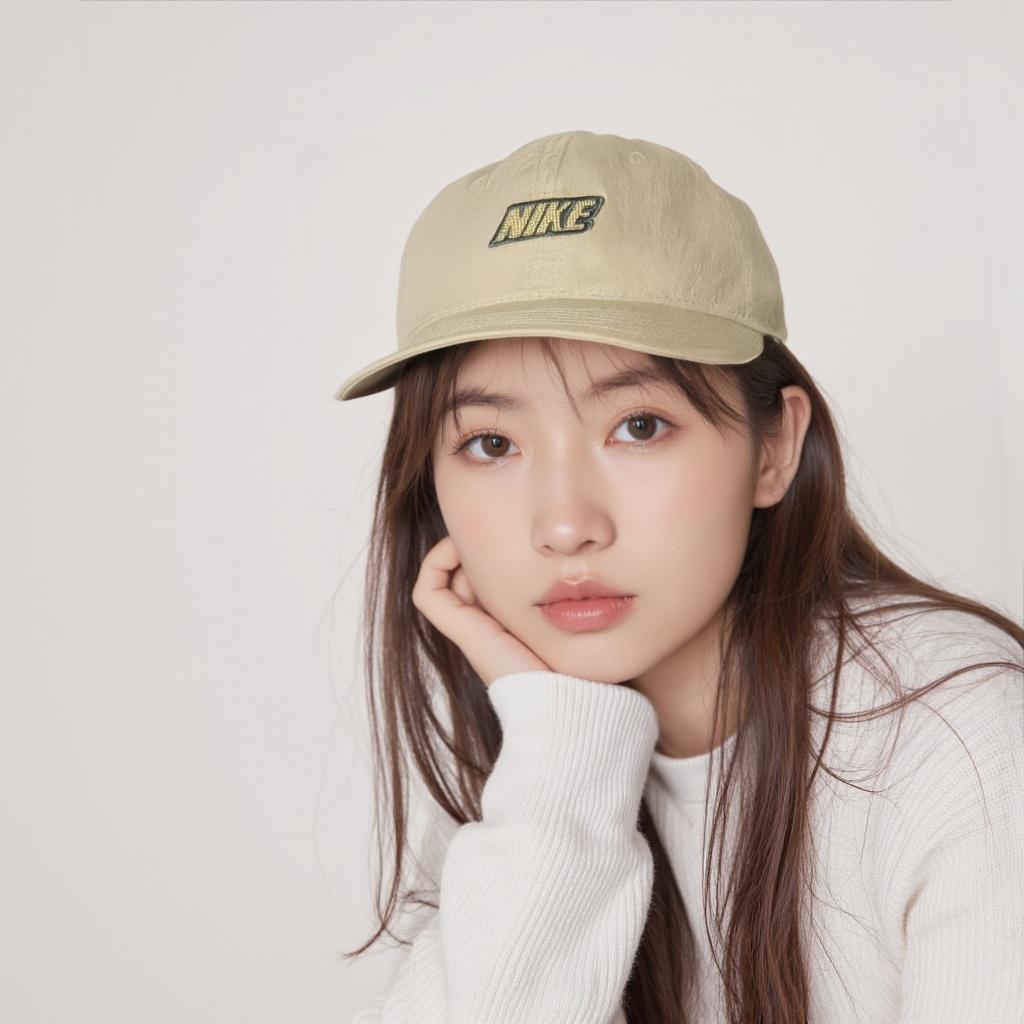 Nike Logo Embroidered Nylon Baseball Cap Unisex Hats Olive-Green Green FQ3275-276