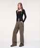 Etmont Damage Denim Pants, Khaki Brown