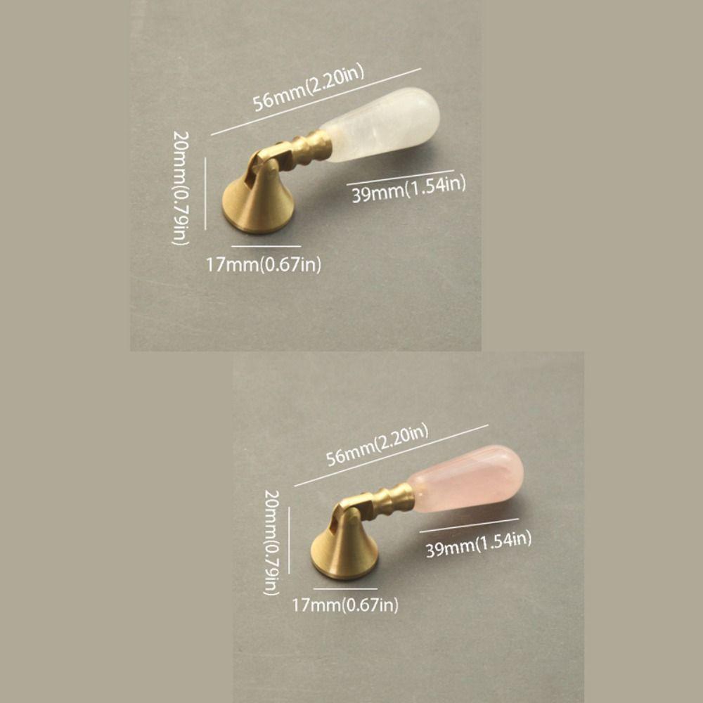 Nordic Style Brass Handle Pink Crystal Drawer Knobs Furniture Hardware Dresser Drawers