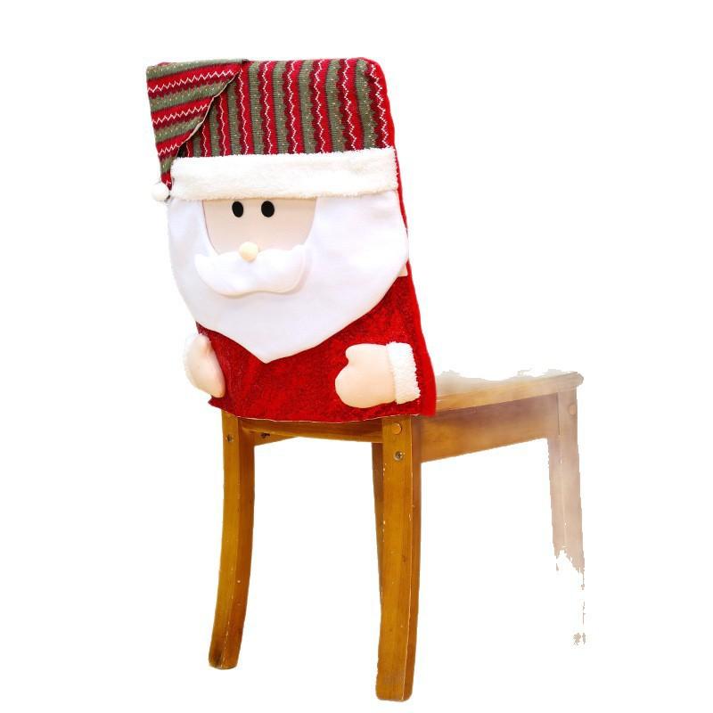 Christmas Chair Covers Santa Snowman Reindeer Cartoon Home Decor Festive Protectors