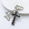 Stylish Key Chain Flash Diamond Butterfly Keyrings Thorn Crucifix Keychains for Women Girls Versatile Phone Decorations