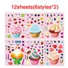 Make-a-Cake Sticker Sheets DIY Make Your Own Birthday Cake Puzzle Stickers for Kids Boys Girls Party Favor Games Toys Gifts
