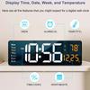Digital Wall Clock Large Display LED Digital Clock With Remote Control Automatic Brightness Dimmer Big Clock With Temperature