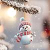 5pcs/set Cartoon Snowman Acrylic Car Pendant 2D Xmas Tree Hanging Snowman  Xmas