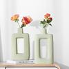 Creative Box Small Mouth Flower Arrangement Simple Ceramic Vase Small Fresh Home Desktop Decoration Ornament