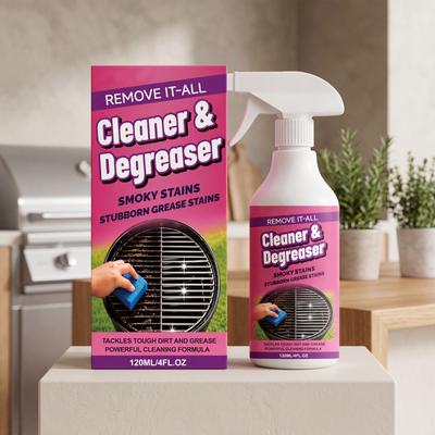 Remove It-All Cleaner and Degreaser 120ml Powerful Formula for Removing Smoky Stains and Stubborn Grease from Grills and Surfaces