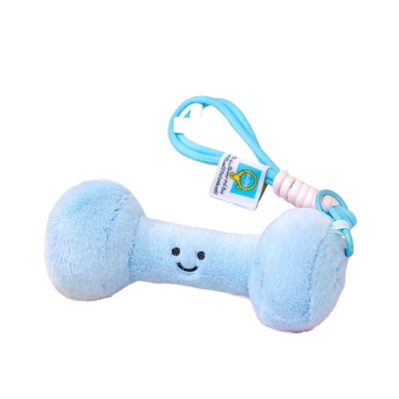 

20cm Simulation Dumbbell Kettlebell Stuffed Plush Toy Figurine Cartoon Anime Cute Pillow Children s Birthday Gift Fun Doll синий
