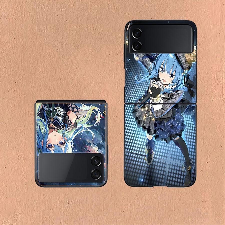 Suisei H-Hoshimachi Phone Case For Samsung Z Flip 6 7 5G Galaxy Z Flip 5 4 3 5G Cases Shockproof Hard Cover TPU