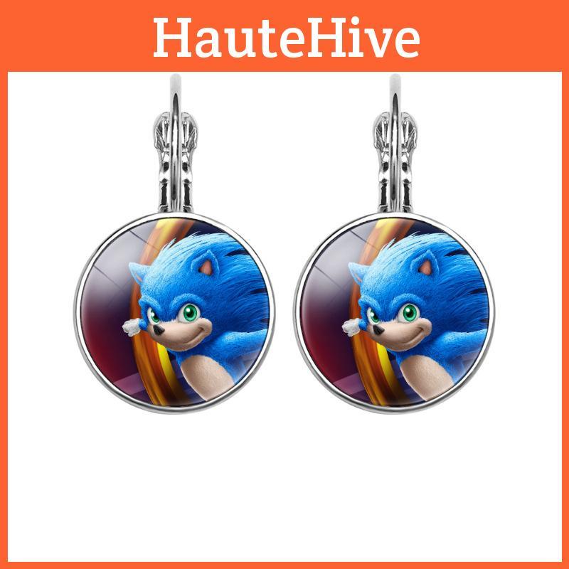 Urocze kolczyki Jeż Sonic biżuteria z postaciami z kreskówek dla fanów anime