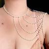 Simple Sexy Multi-layer Pearl Shoulder Chain Retro Imitation Pearl Shawl Necklace Houlder Chain