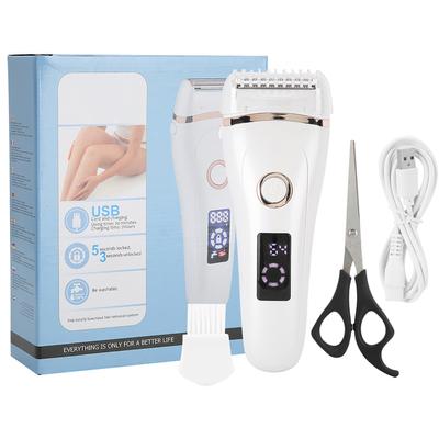 Afeitadora eléctrica para mujer, con carga USB, resistente al agua, herramienta de depilación de bajo ruido
