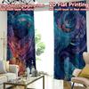 2D FLAT PRINTING 2pcs Curtains (Without Rod) Colorful Ocean Octopus Creative Popular Curtains Versatile 100% Polyester Curtains