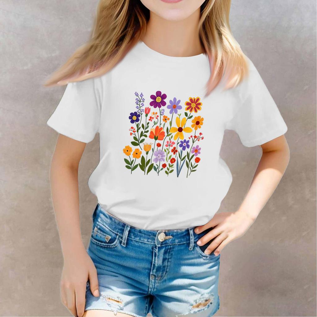 Kleinkind Mädchen Jungen T-Shirts Kinder Top Jungen und Mädchen Bedrucktes Kurzarm T-Shirt