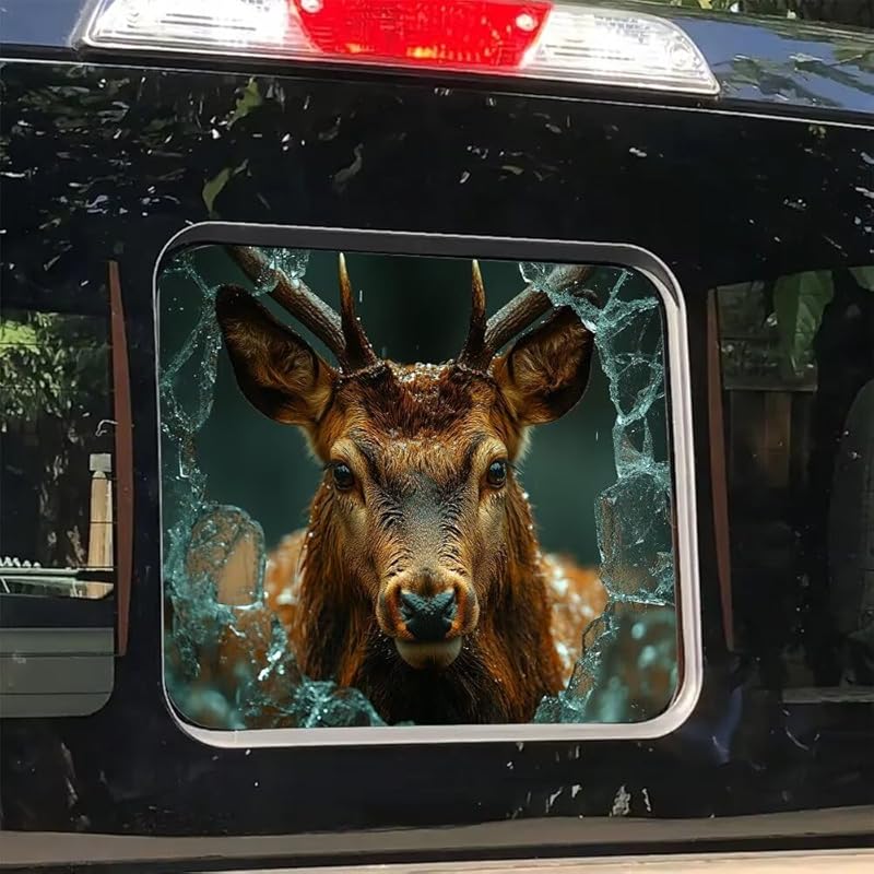 American Eagle Rear Middle Window Decal,Truck Back Center Sliding Window Vinyl Decal,American Flag Perforated Graphics Pickup Sticker,Patriotic Car