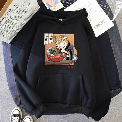 Bluzy z kapturem Ramen Shiba Ukiyo-e Kawaii Pies Bluzy z kapturem Kreskówka Anime Manga Casual Y2k Ubrania Damska Bluza z kapturem Długi rękaw