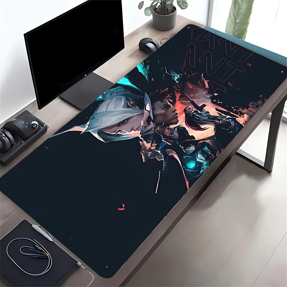 1pc Large Gaming Mouse Pad, UV Reactive Non-Slip Desk Mat, Washable PolyesterCyberpunk, Stealth, TeamworkComputer Pad with Vibrant Game Mach