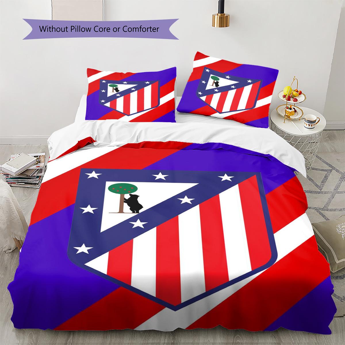 

Atlético de Madrid Pattern Bedding Quilt Set Quilt Cover Pillowcase Home Decoration Birthday Gift (1 * duvet cover + 2 * pillowcase, without core) 135x200cm