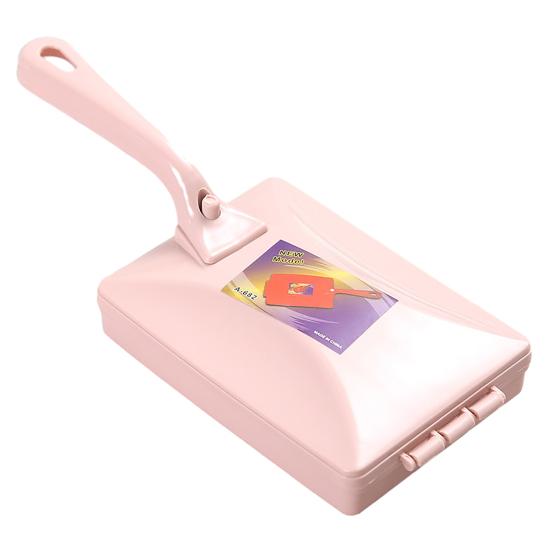 

Cleaning Brush Soft Hard Bristles Double-Wheel Design Easy Push Pull Brush No Batteries Carpet Hair Remover розовый