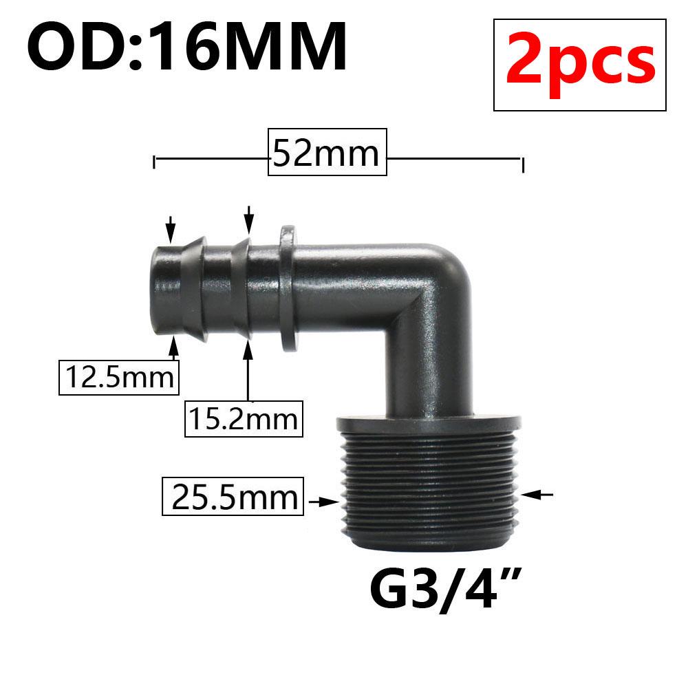 8/16/20/25/32mm Garden PE Tube Connector 1/2 3/4 1" Thread Hose Elbow Barb Coupler Fitting Farm Irrigation PE Pipe Joint