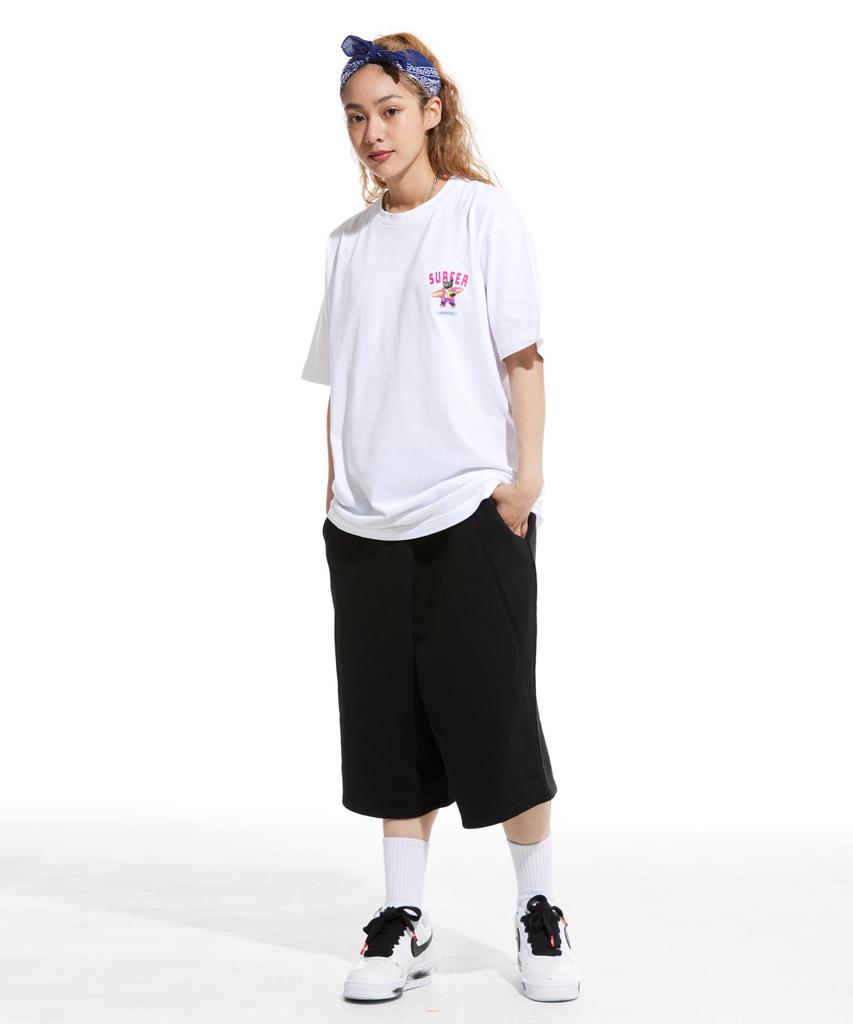 CREAM SODA LAB Lab Gray Surfer Small Logo Short Sleeve T-Shirt White Pink