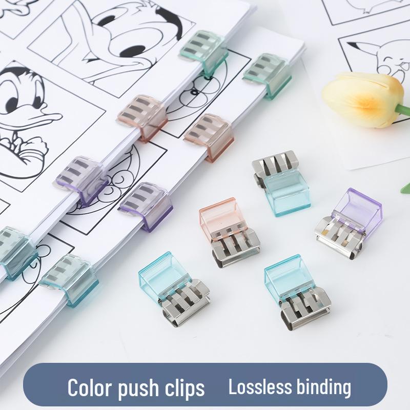 

50-Piece Candy Color Anti-Curling Exam Paper Push Clips with Free Shipping