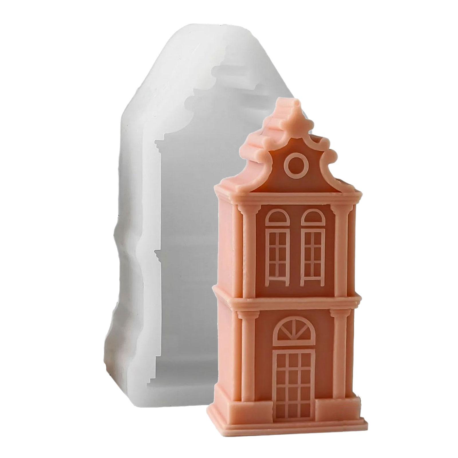 3D House Candle Molds Casting Molds Chimney House Silicone Mould Ornament Molds Plasters Molds Epoxy Resin Molds