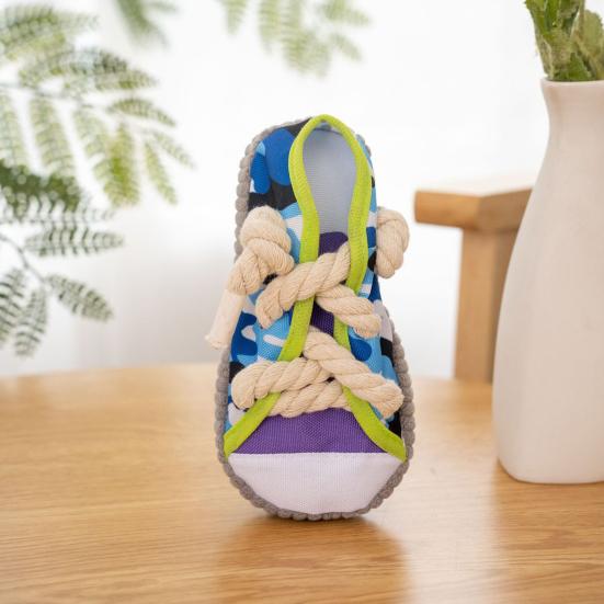 Yousheng Canvas Quietschie Hundespielzeug Pantoffel-förmiges Kauspielzeug für Welpen Kleine Hunde Bissfest Geräuscherzeugend Welpenspielzeug zur Zahnpflege Angstlinderung
