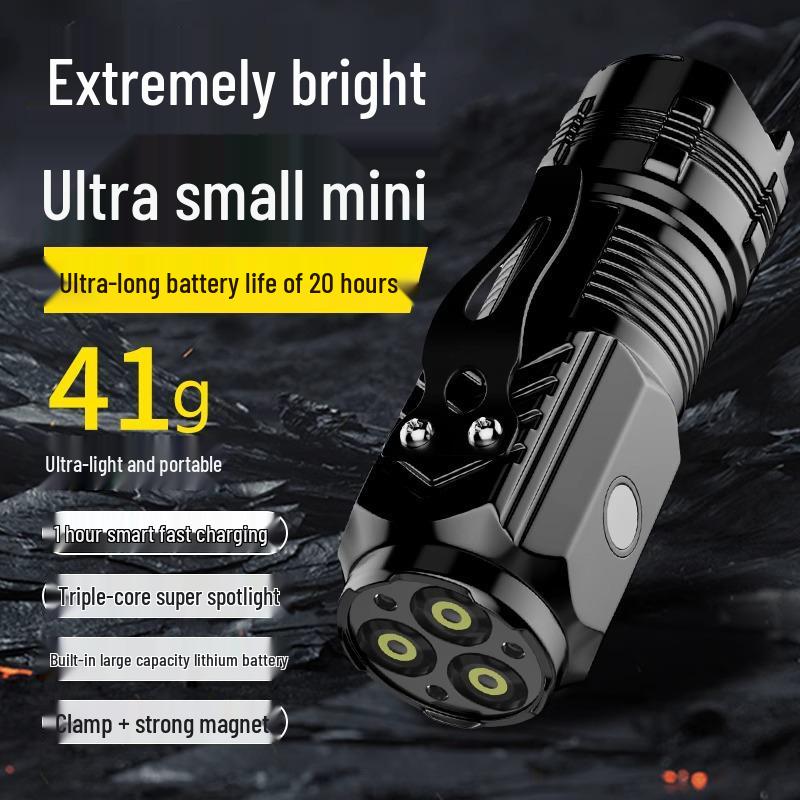 Rechargeable High Power Flashlight: Super Bright, Long Battery Life, Long Range, Mini Portable for Household & Outdoor Use.