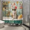 Stylish Cat In Bathtub with Sunglasses Waterproof Shower Curtain, Modern Bathroom Decor, Unique and Durable,Perfect for Home Use