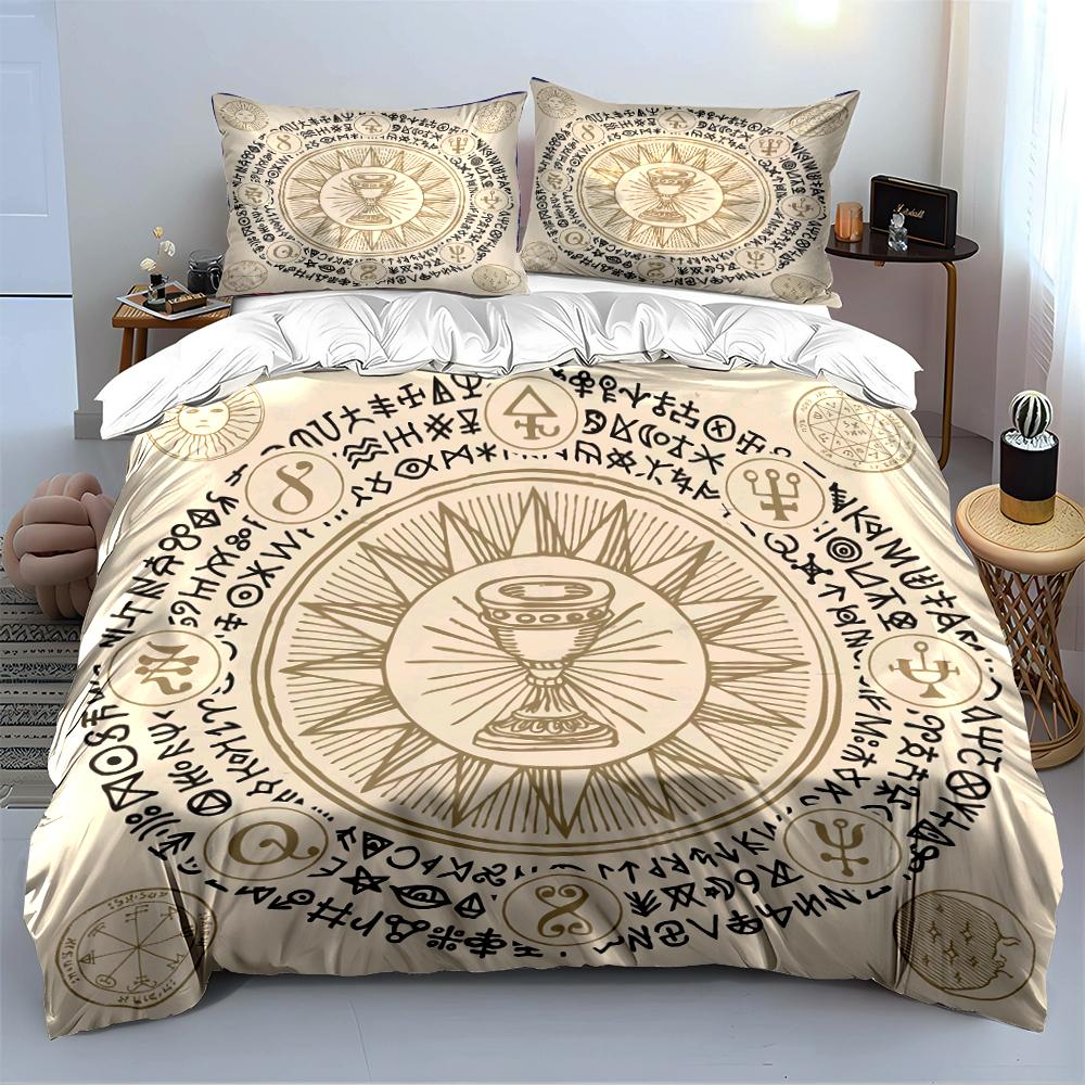 Mystic Symbol Pattern Bedding Set Bedding set (1 duvet cover, 2 pillowcases, duvet not included)