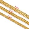 18K Gold-Plated Double-Braided Flat Grind Stainless Steel Hip-Hop Chain - Various Sizes