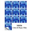 New 10Pcs Mosaic Tile Stickers Crystal Self-adhesive Kitchen Wall Stickers Living Room Bathroom Decoration PVC