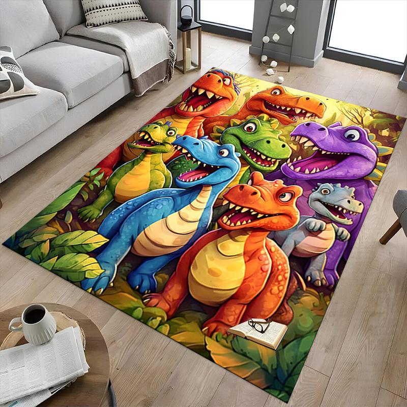 1PC Dinosaur Colorful Extra Large Non-Slip Floor Carpet, Office, Family, Bedroom, Studio Large Area Rug,Longlasting Material-J0409