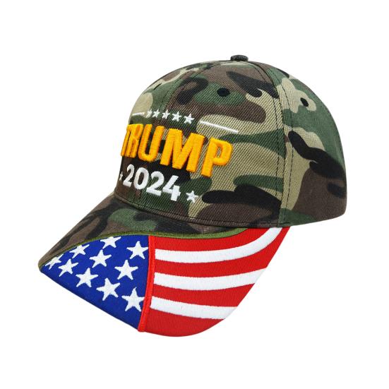 Unisex kšiltovka Trump 2024 Letter výšivka Krém na opalování s dlouhou krempou Anti-UV Nastavitelná dírka do culíku Venkovní čepice