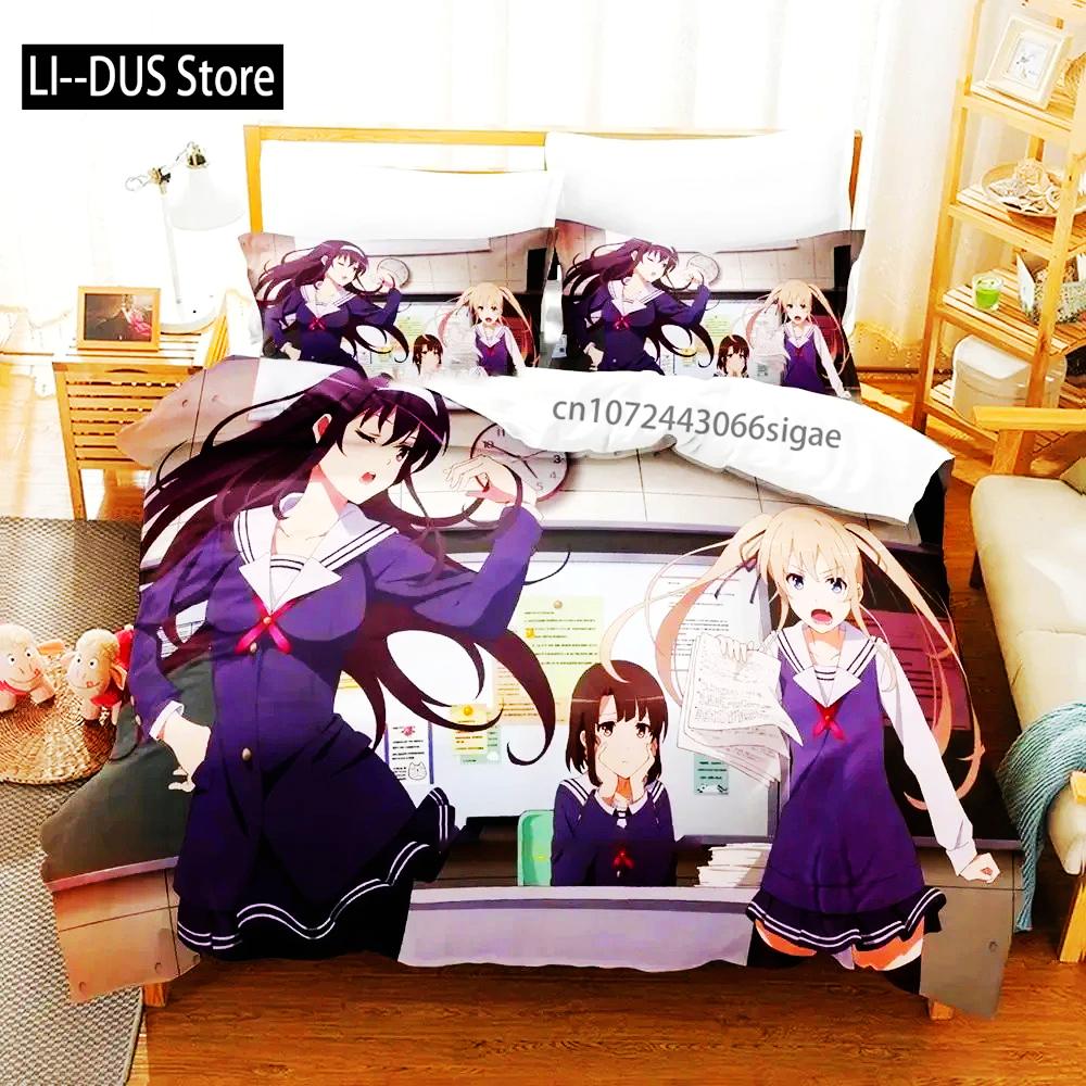Anime Saekano How To Raise A Boring Girlfriend Bedding Set Boys Girls Twin Queen Size Duvet Cover Pillowcase Bed Boys Adult